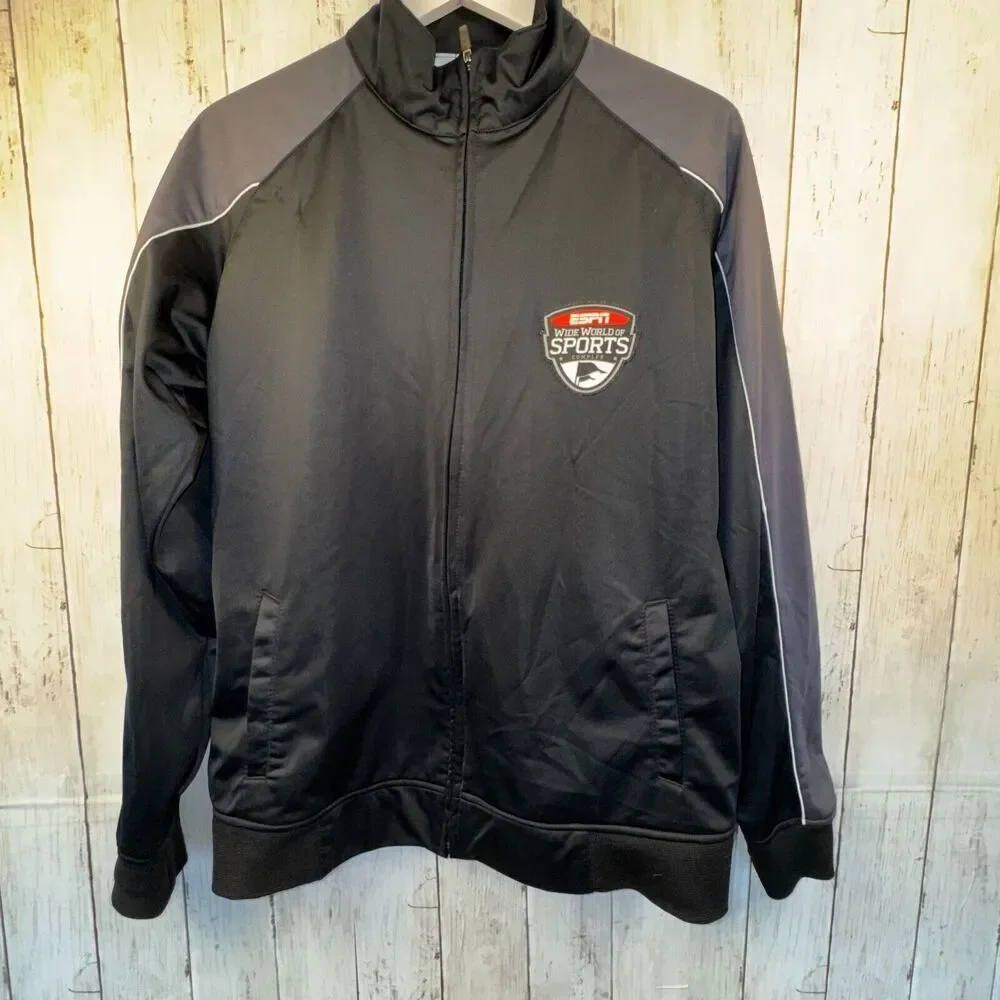 Disney Parks Men's ESPN Wide World Of Sports Track Jacket Black/Gray • Large